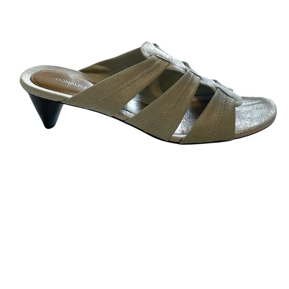 Donald J. Pliner HAIA Open Toe Sandals Womens Size 10 Mint Green Silver Metallic